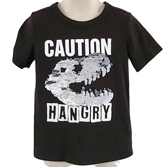Excellent condition OshKosh Brown Dinosaur Flip Sequin Graphic T-Shirt – Size 6 - Picture 2 of 5